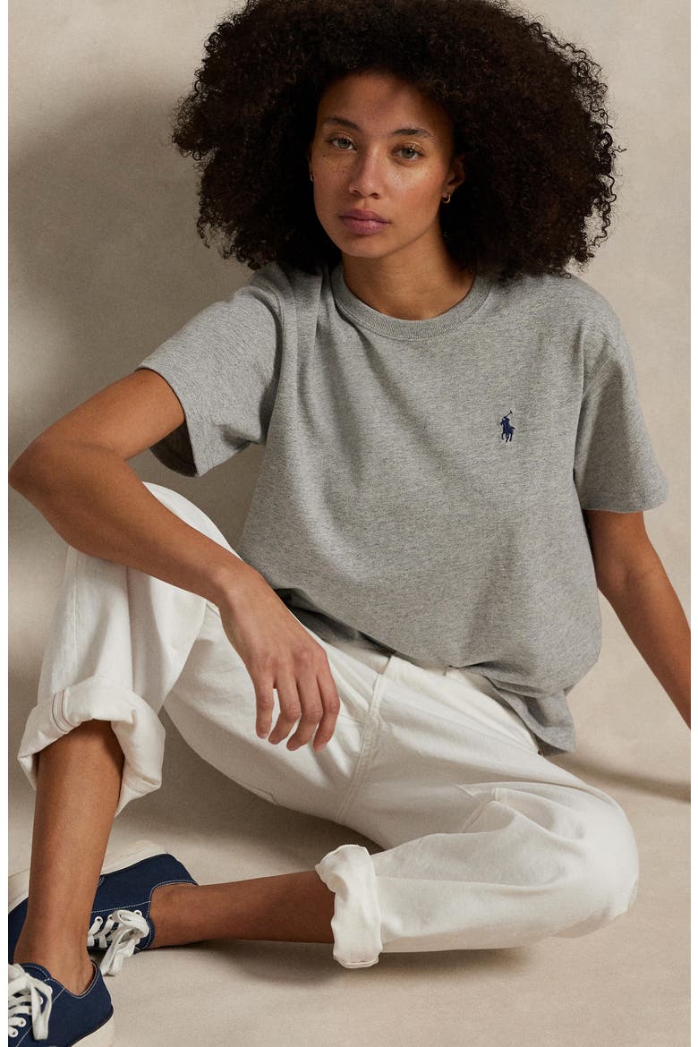 Relaxed Cotton T-Shirt, Alternate, color, COBBLESTONE HEATHER