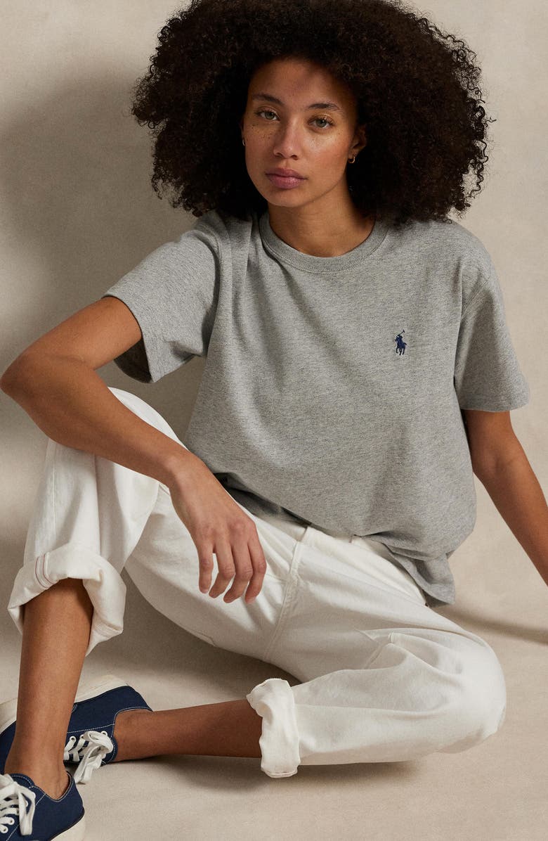 Polo Ralph Lauren Relaxed Cotton T-Shirt, Alternate, color, Cobblestone Heather