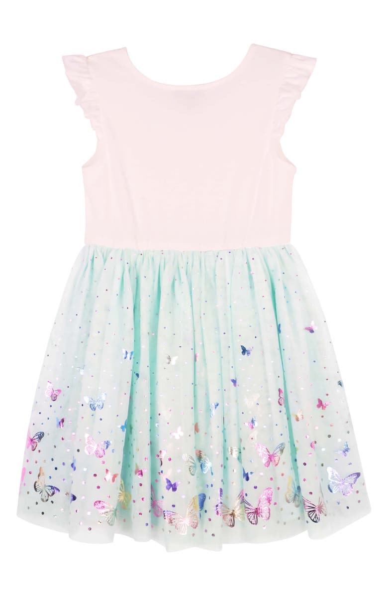 Zunie Kids' Sequin Butterfly Tutu Dress, Alternate, color, Ivory/ Mint