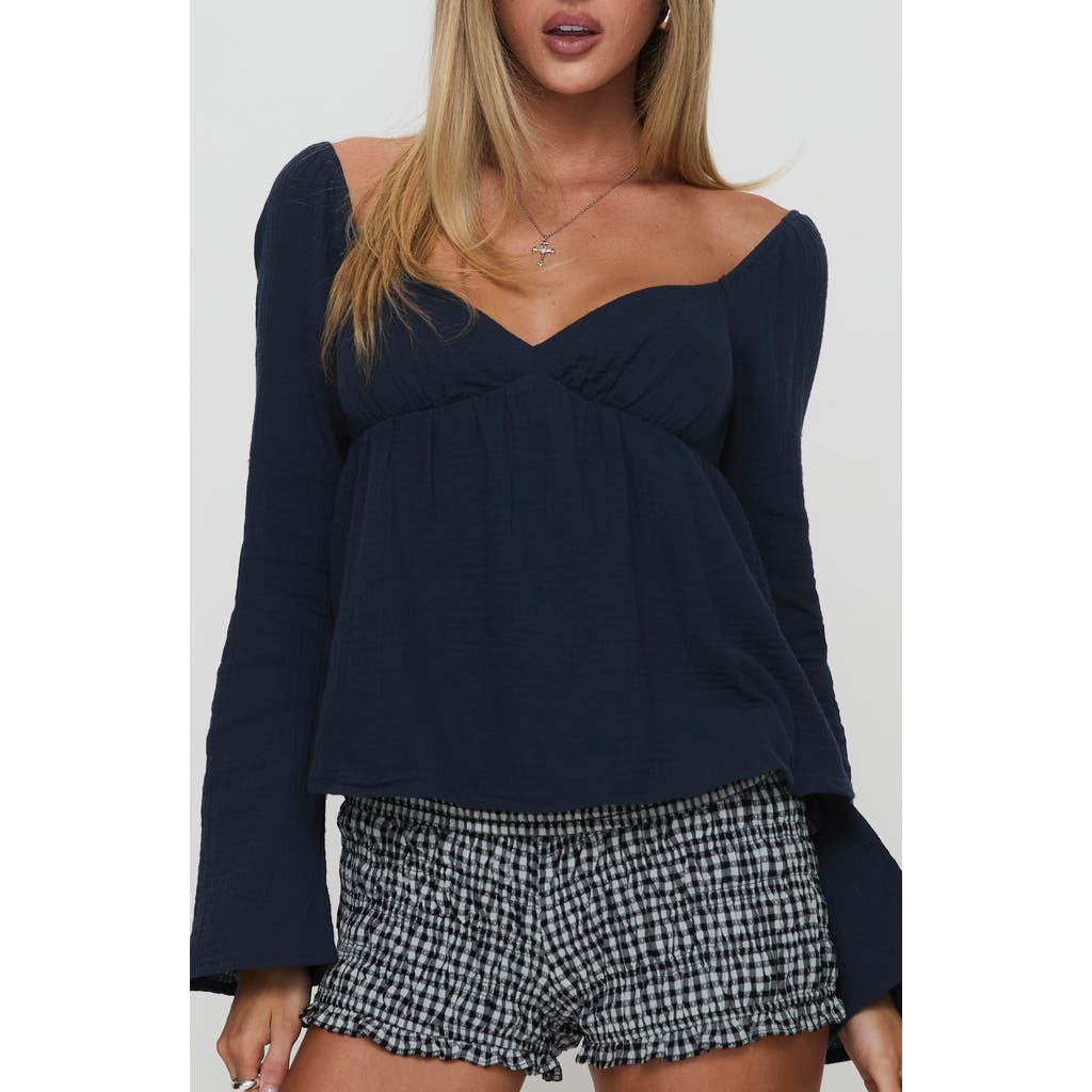 Princess Polly Khalea Long Sleeve Top In Navy