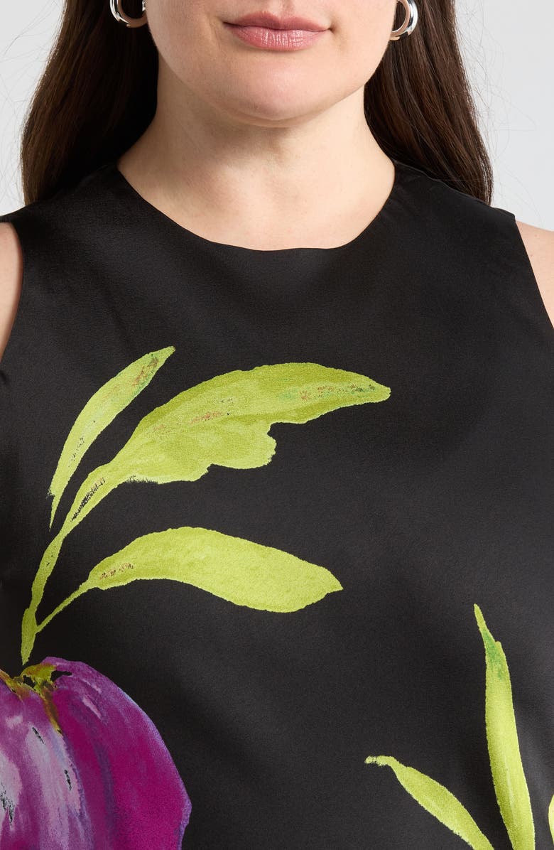 SUGARLIPS Varkey Saisha Floral Satin Midi Dress, Alternate, color, Purple-Black