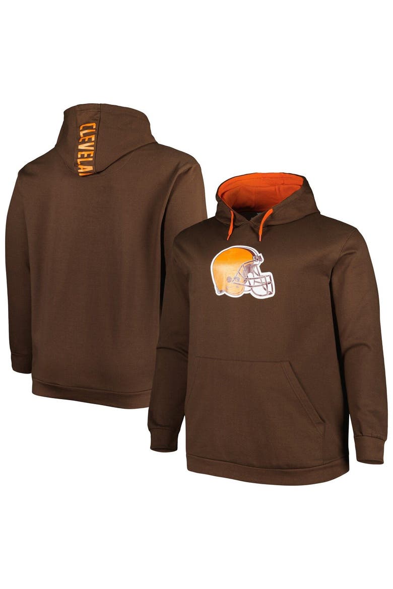 Men's Brown Cleveland Browns Big & Tall Logo Pullover Hoodie, Main, color, Brown