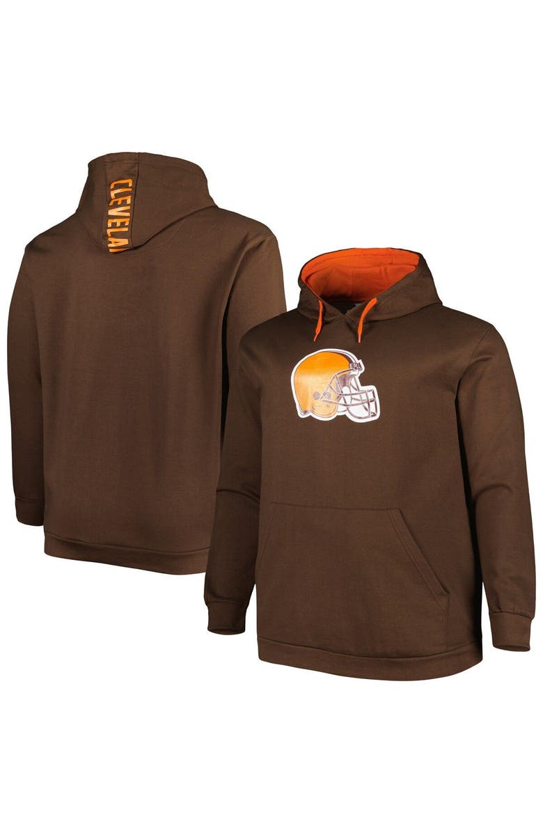 PROFILE Men's Brown Cleveland Browns Big & Tall Logo Pullover Hoodie, Main, color, Brown