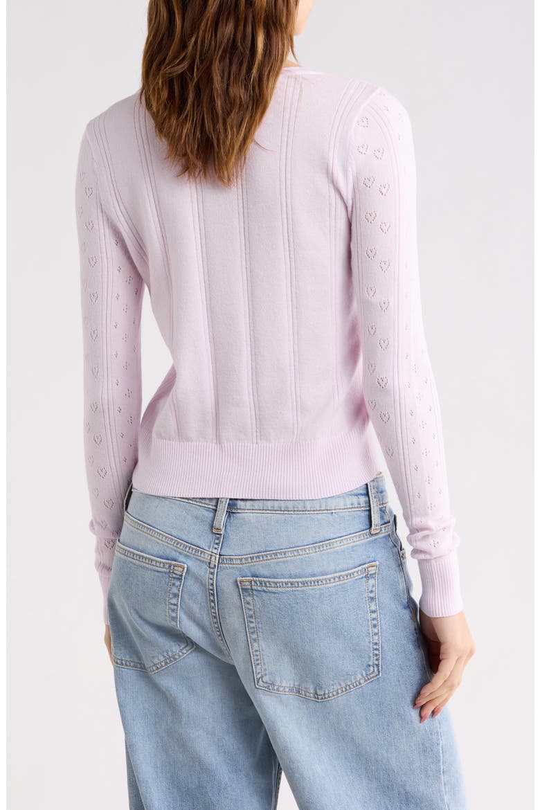 Pointelle Cardigan, Alternate, color, PURPLE LIGHT