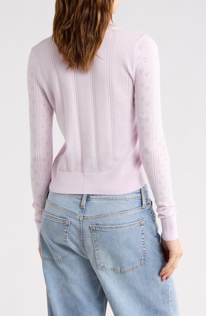 Abound Pointelle Cardigan, Alternate, color, Purple Light