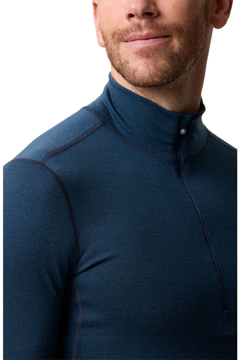 Cedars Rws Merino Mid-Wt Baselayer 1/4-Zip Top - Men's, Alternate, color, Midnight Blue