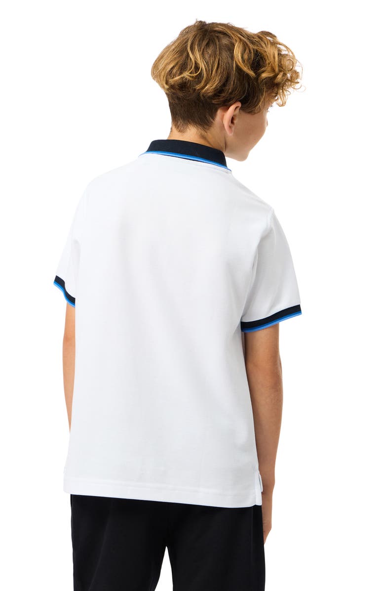 Psycho Bunny Kids' Kent Cotton Piqué Knit Polo, Alternate, color, White