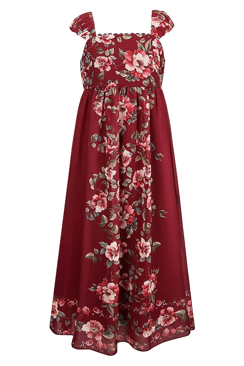 Kids' Chiffon Maxi Dress, Main, color, BURGUNDY
