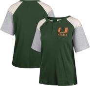 '47 Women's '47 Green Miami Hurricanes Underline Harvey Colorblock Raglan Henley T-Shirt