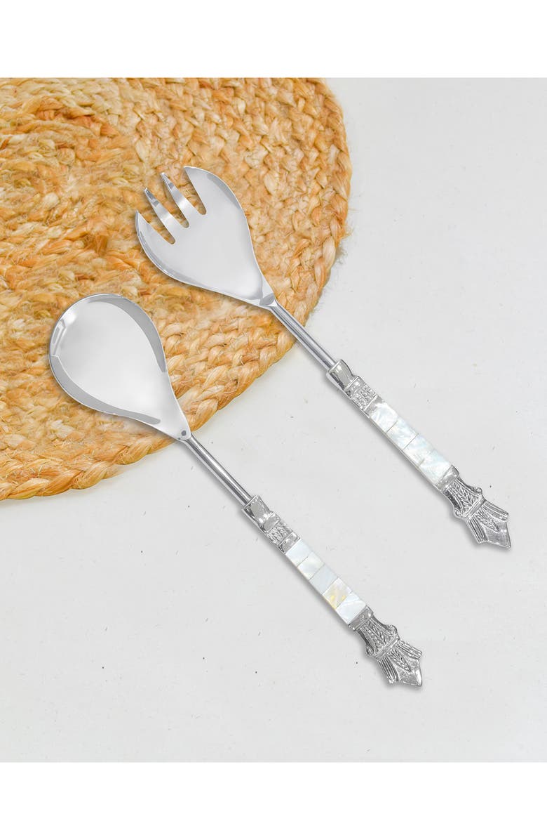 Tiramisu Mother-of-Pearl 2-Piece Salad Serving Set, Alternate, color, Ivory