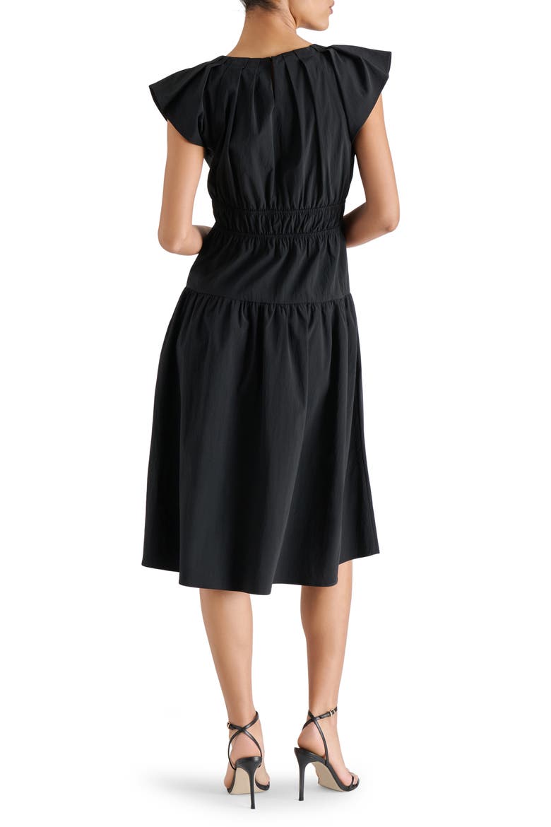 Archie Bow Ruched Dress, Alternate, color, BLACK