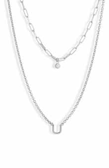 Diamond Initial Charm Necklace