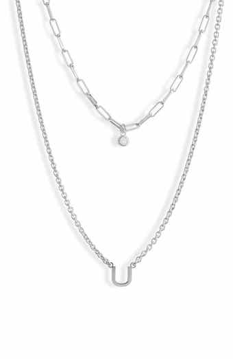 Diamond Initial Charm Necklace