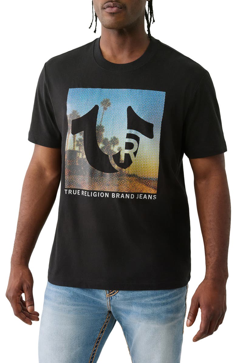 True Religion Standard Logo Graphic T-Shirt, Main, color, Jet Black