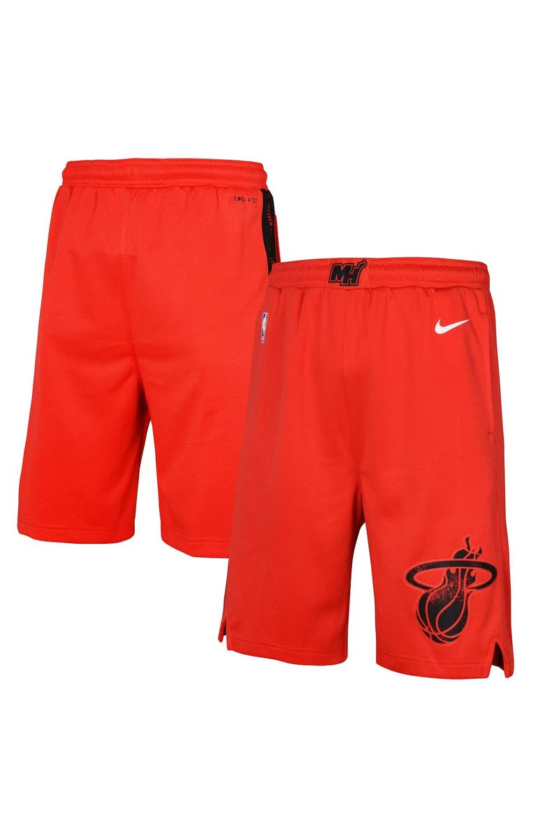 Nike Youth Nike  Red Miami Heat 2024/25 City Edition Swingman Performance Shorts, Main, color, 