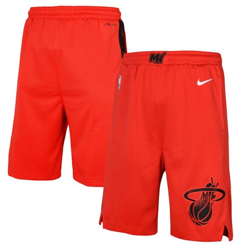 Nike Kids' Youth   Red Miami Heat 2024/25 City Edition Swingman Performance Shorts