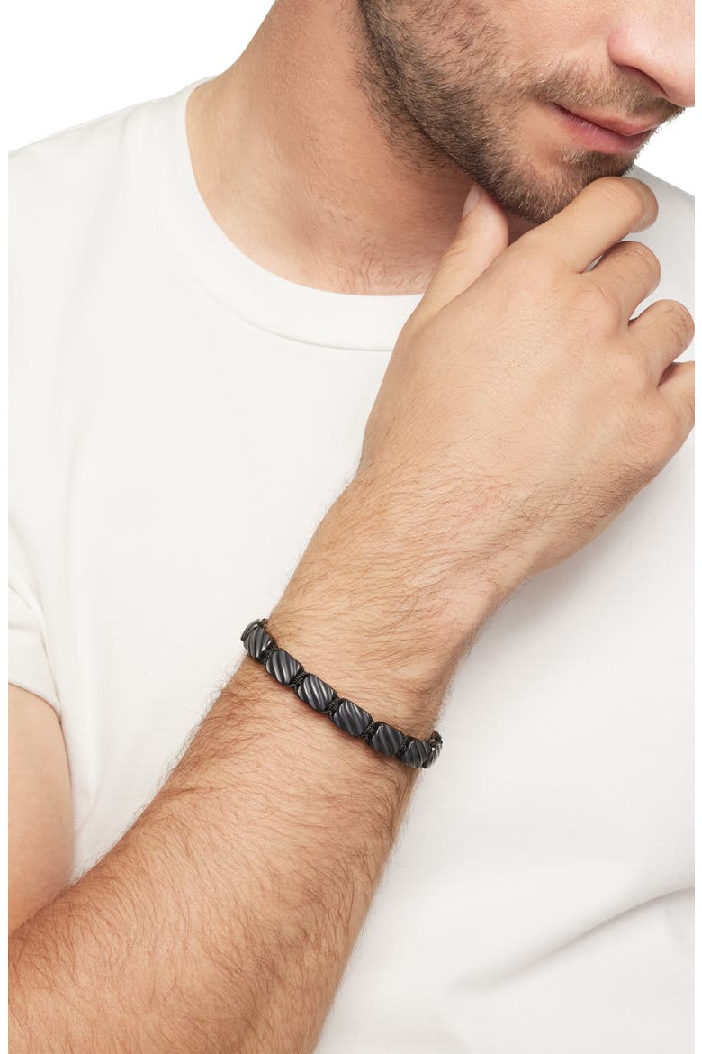 Men's Woven Tile Bracelet in Black Titanium & Sterling Silver, Alternate, color, BLCK TITANIUM W/ STERLING SILV