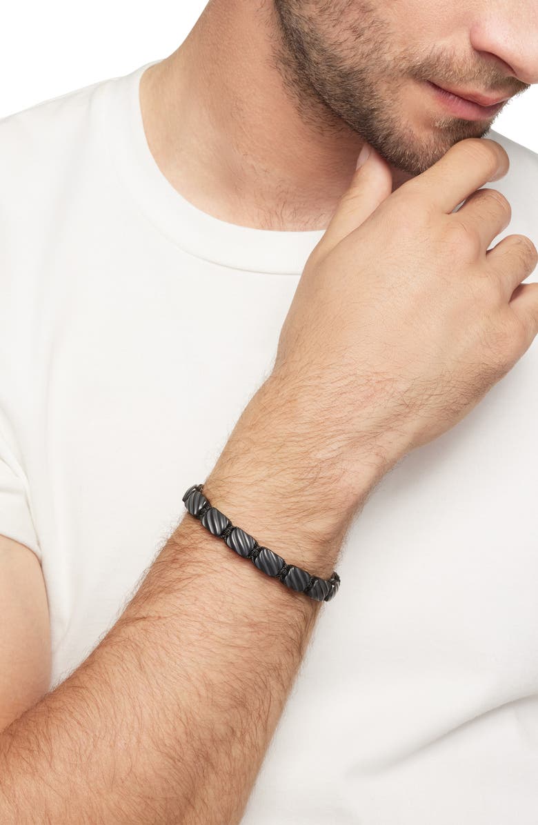 David Yurman Men's Woven Tile Bracelet in Black Titanium & Sterling Silver, Alternate, color, Blck Titanium W/ Sterling Silv