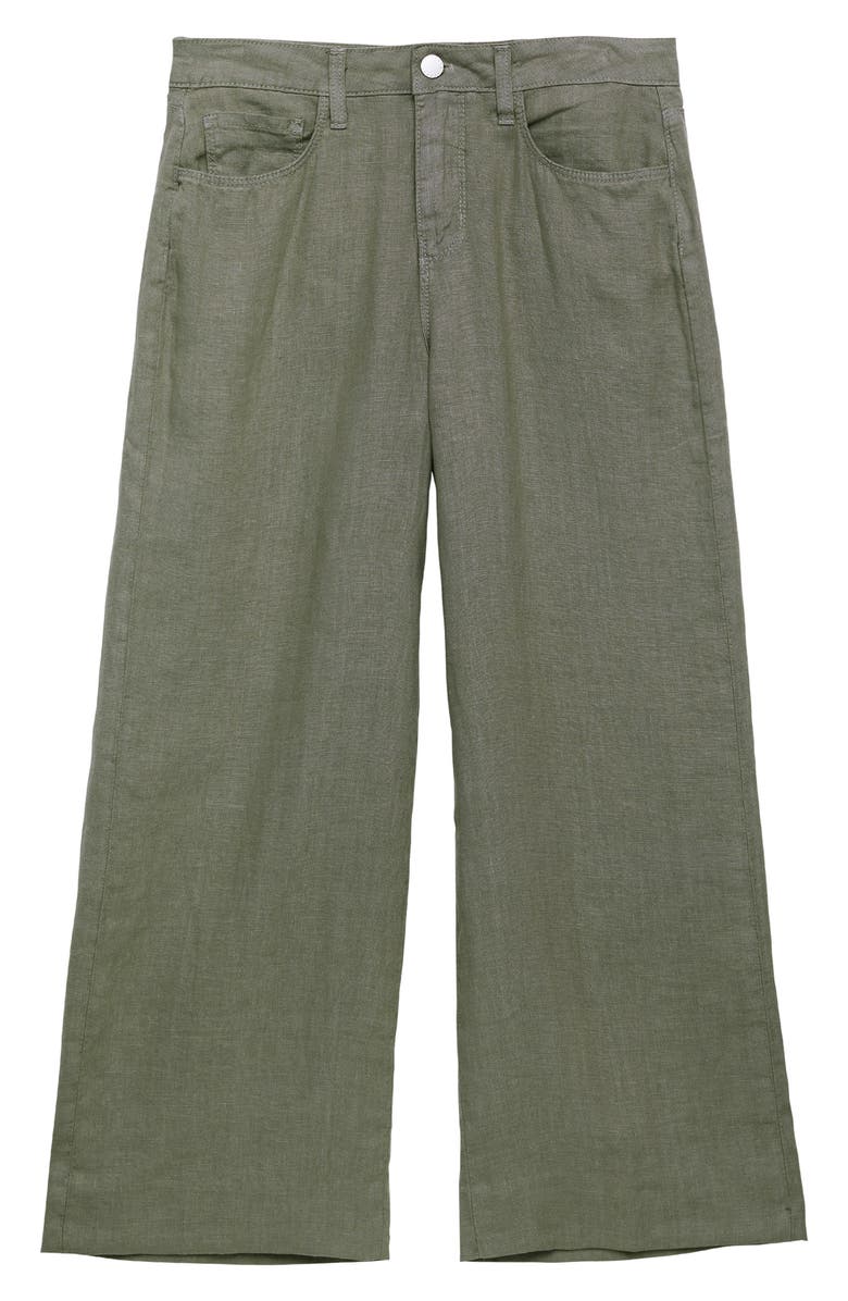 L'AGENCE Danica High Waist Wide Leg Crop Linen Pants, Alternate, color, 