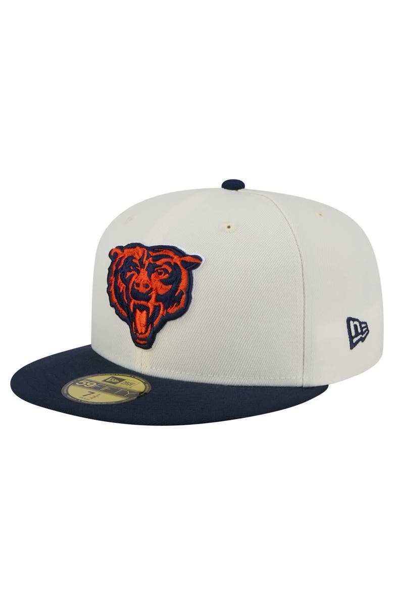 New Era Men's New Era  Cream/Navy Chicago Bears Main 59FIFTY Fitted Hat, Main, color, 