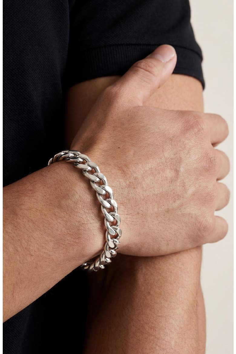 Men's Everyday Basic Bracelet, Alternate, color, SILVER
