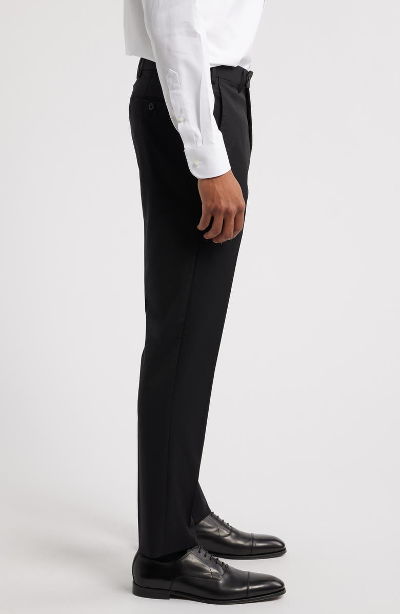 Zanella Parker Platinum Super 130's Gabardine Dress Pants, Alternate, color, Black
