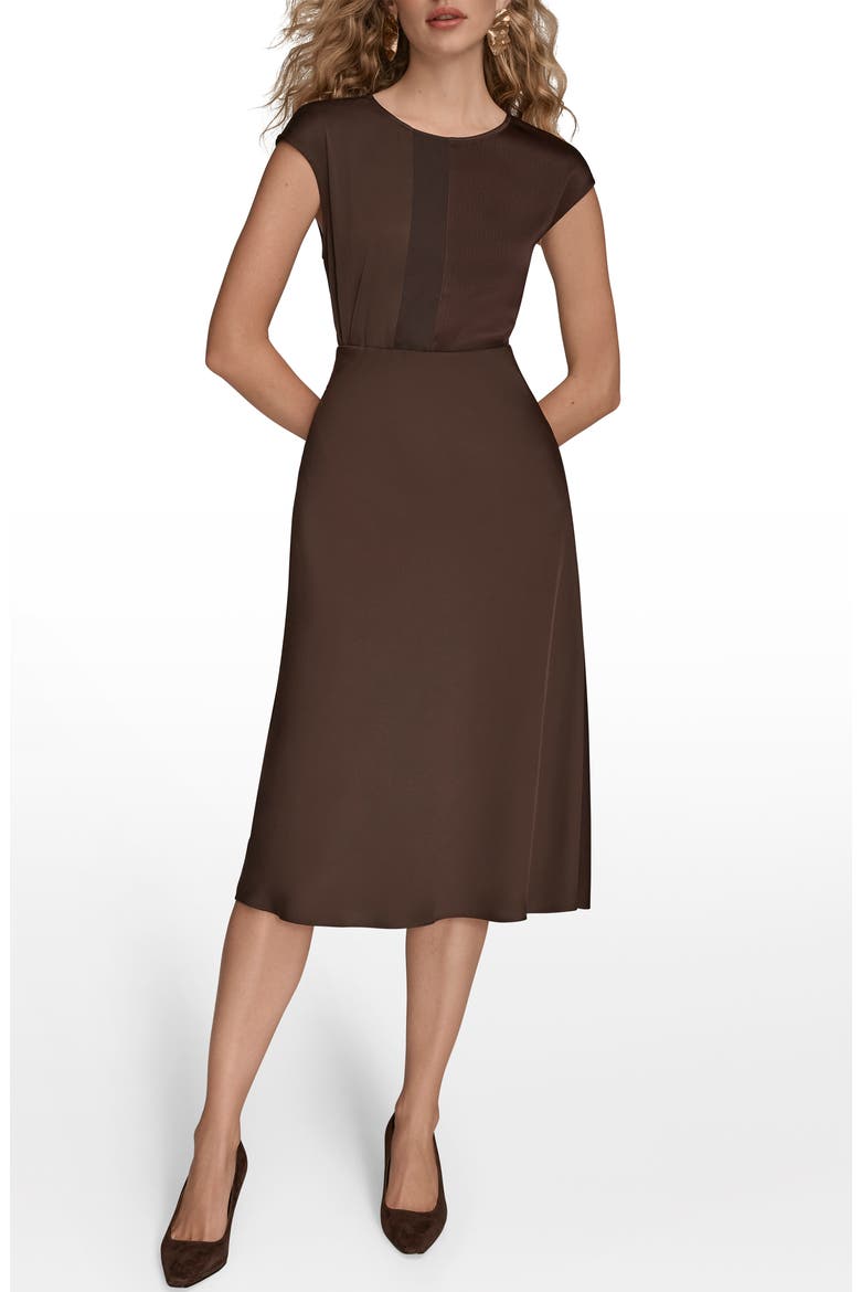 Satin Midi Skirt, Alternate, color, CHOCOLATE PLUM