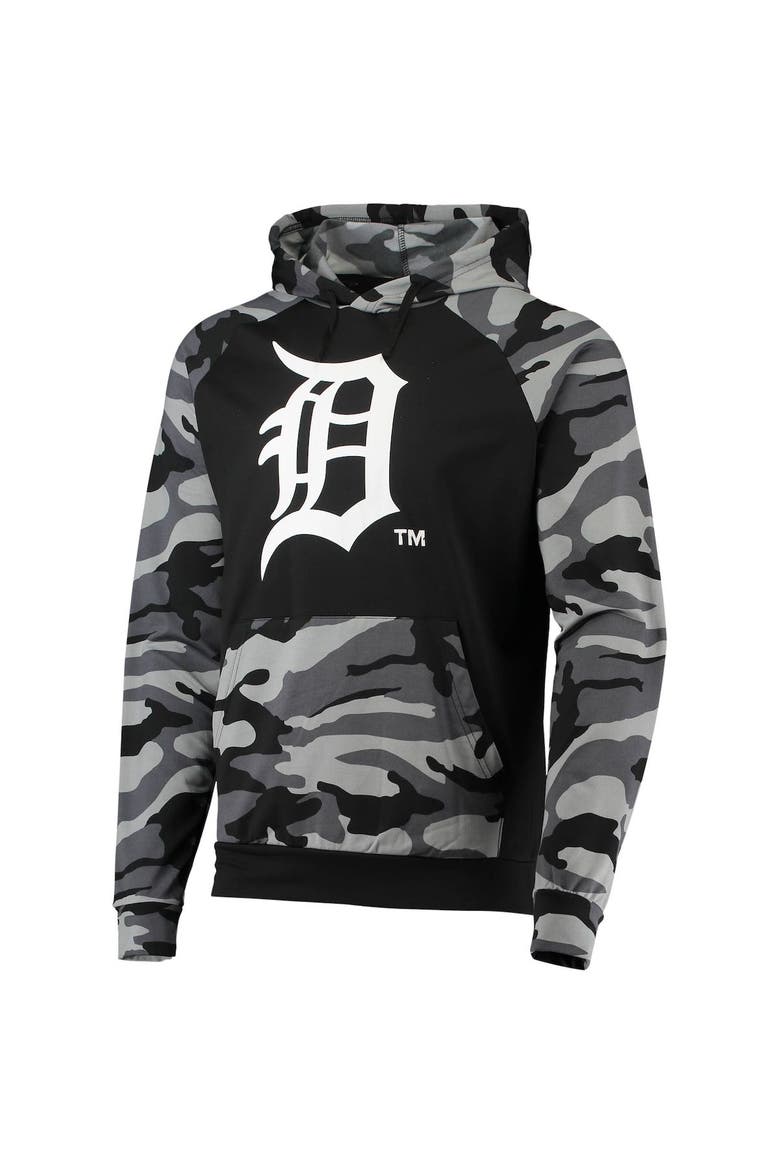 Men's FOCO Black Detroit Tigers Camo Raglan Pullover Hoodie, Alternate, color, Black