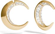 Awe Inspired Crescent Moon Bypass Hoop Earrings