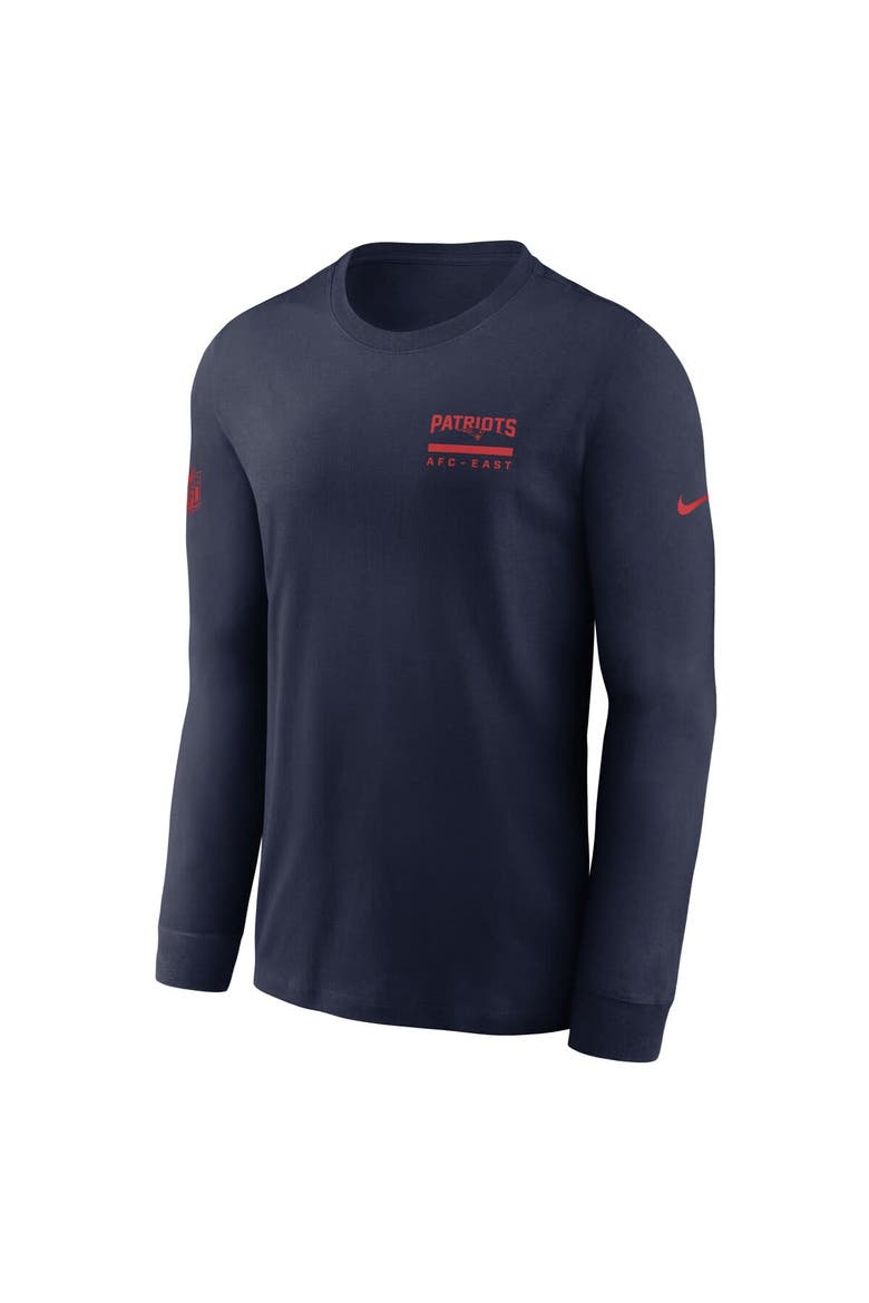 Men's Nike Navy New England Patriots Sideline Performance Long Sleeve T-Shirt, Alternate, color, Navy