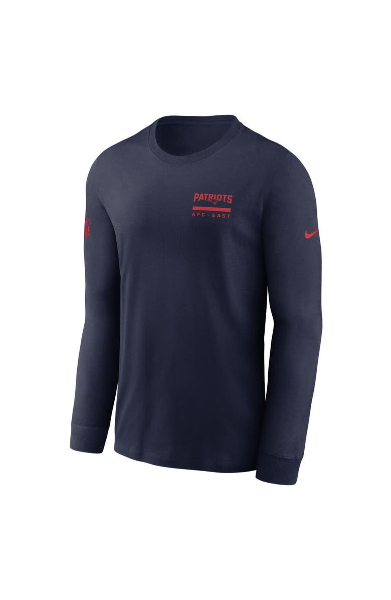 Nike Men's Nike Navy New England Patriots Sideline Performance Long Sleeve T-Shirt, Alternate, color, Navy