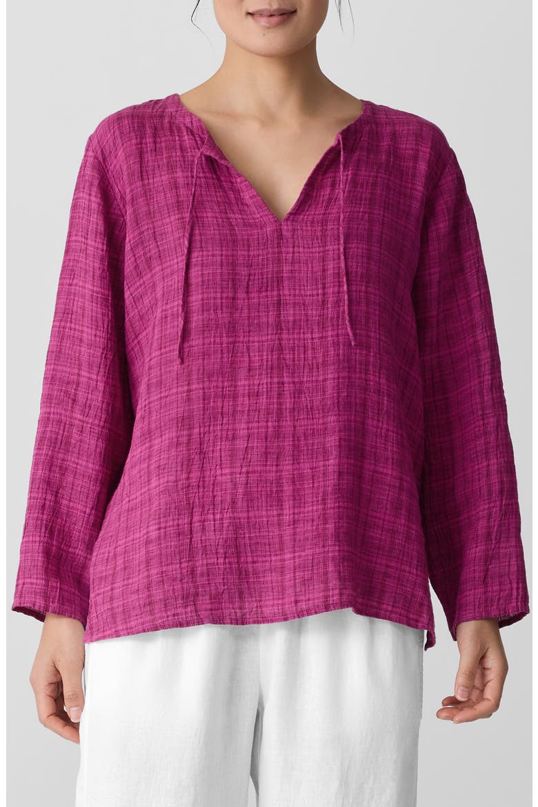 Woven Organic Linen Shirt, Main, color, SANGRIA