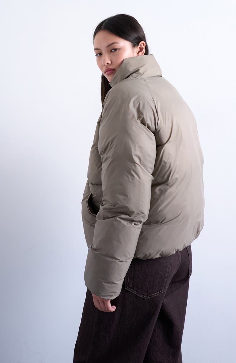 Topshop Puffer Bomber Jacket, Alternate, color, Light Grey