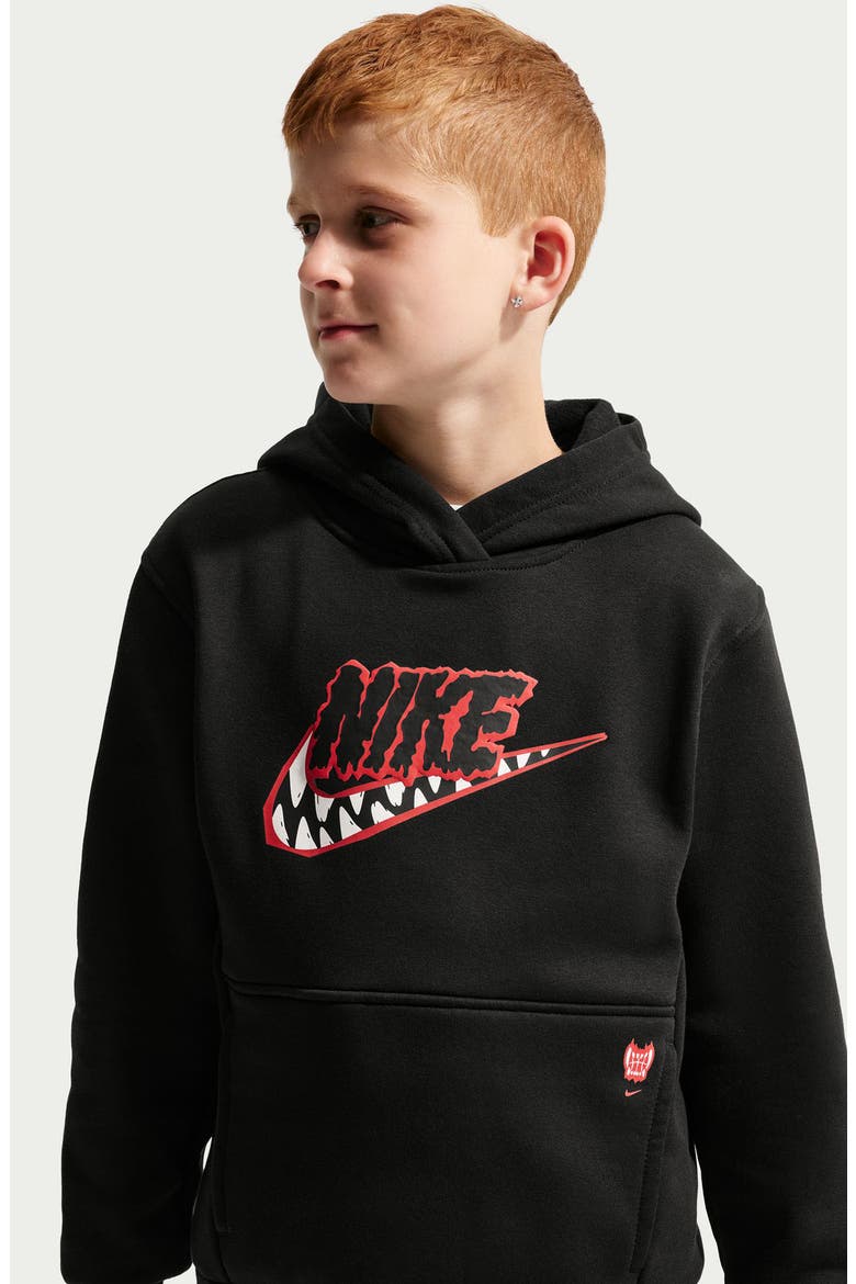 Kids' Club Sportswear Graphic Fleece Hoodie, Alternate, color, BLACK/ MULTI COLOR
