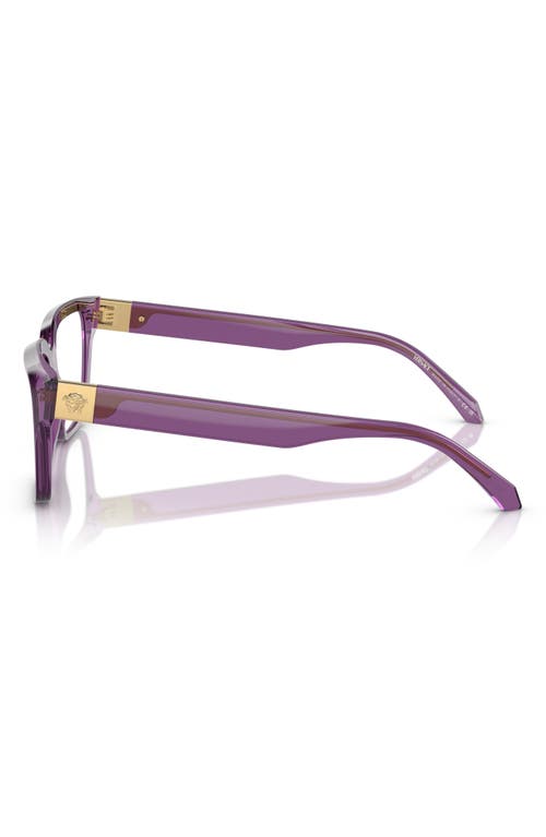 Versace 53mm Rectangular Optical Glasses In Violet