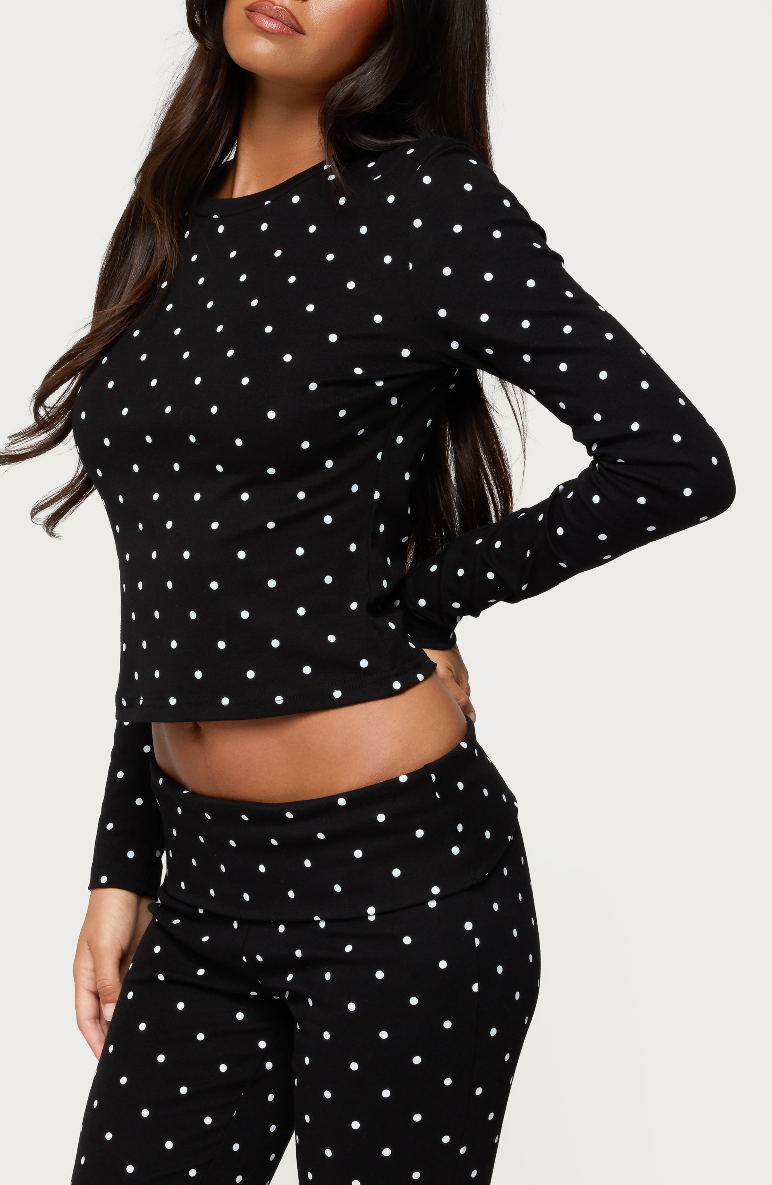 Daliya Polka Dot Crop Stretch Cotton T-Shirt (Women) | Nordstrom