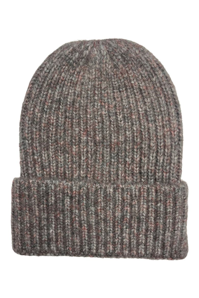Rib Knit Beanie, Main, color, BLACK