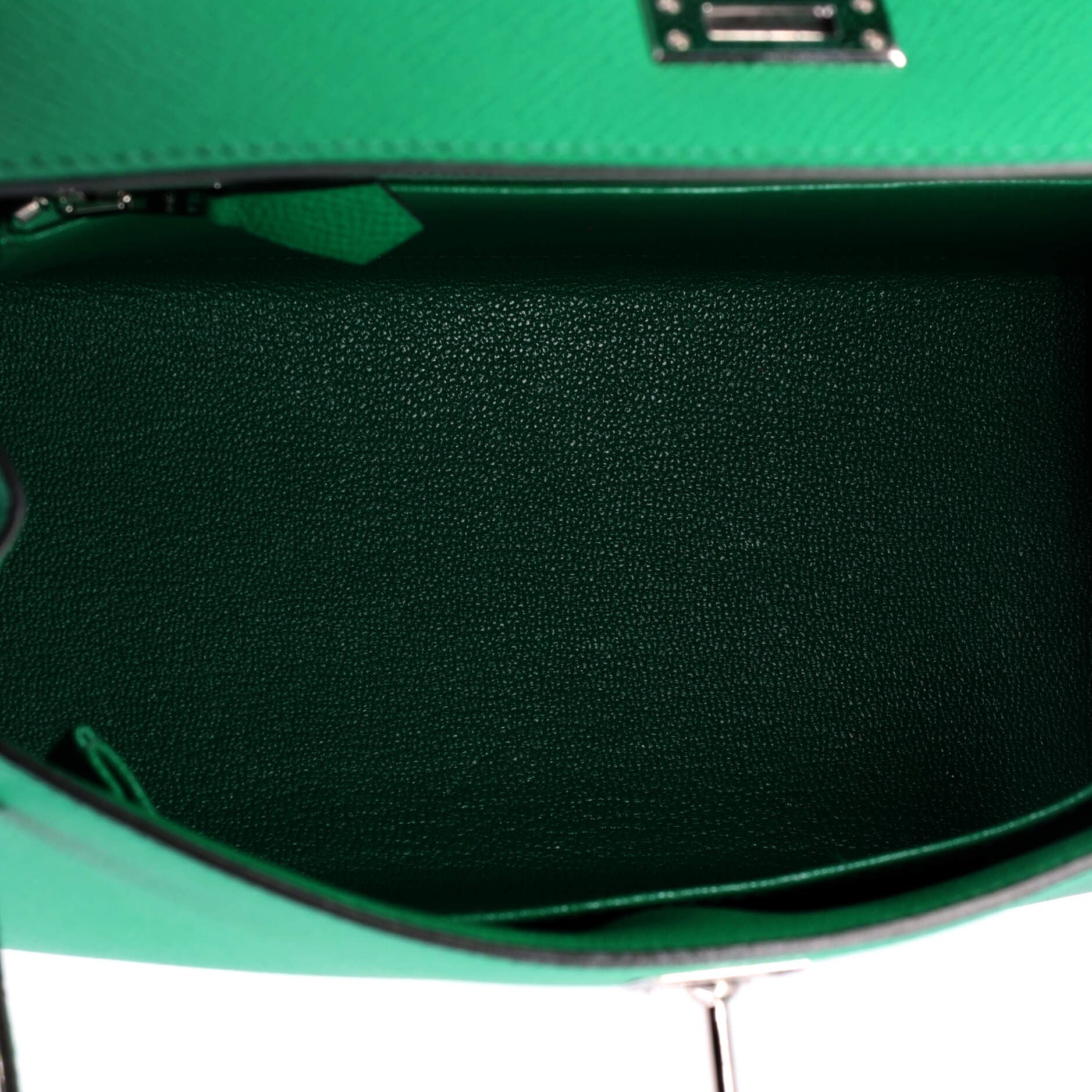Pre-Owned Hermes Kelly Handbag Green Epsom with Palladium Hardware 25, Alternate, color, Vert Jade