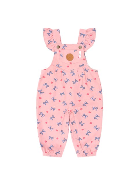 Hearts And Bows Frill Overalls (Toddler, Little Kid, Big Kid)