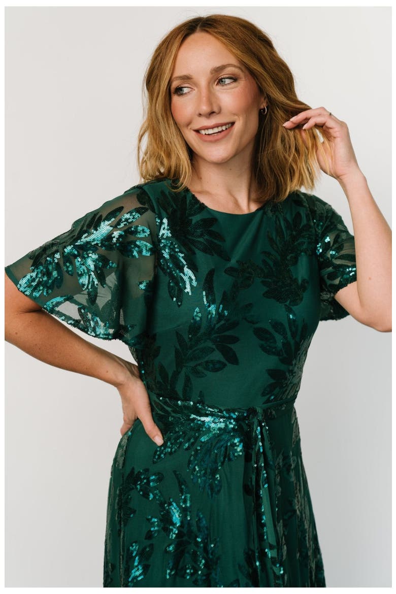 Muse Sequin Maxi Dress, Alternate, color, Emerald