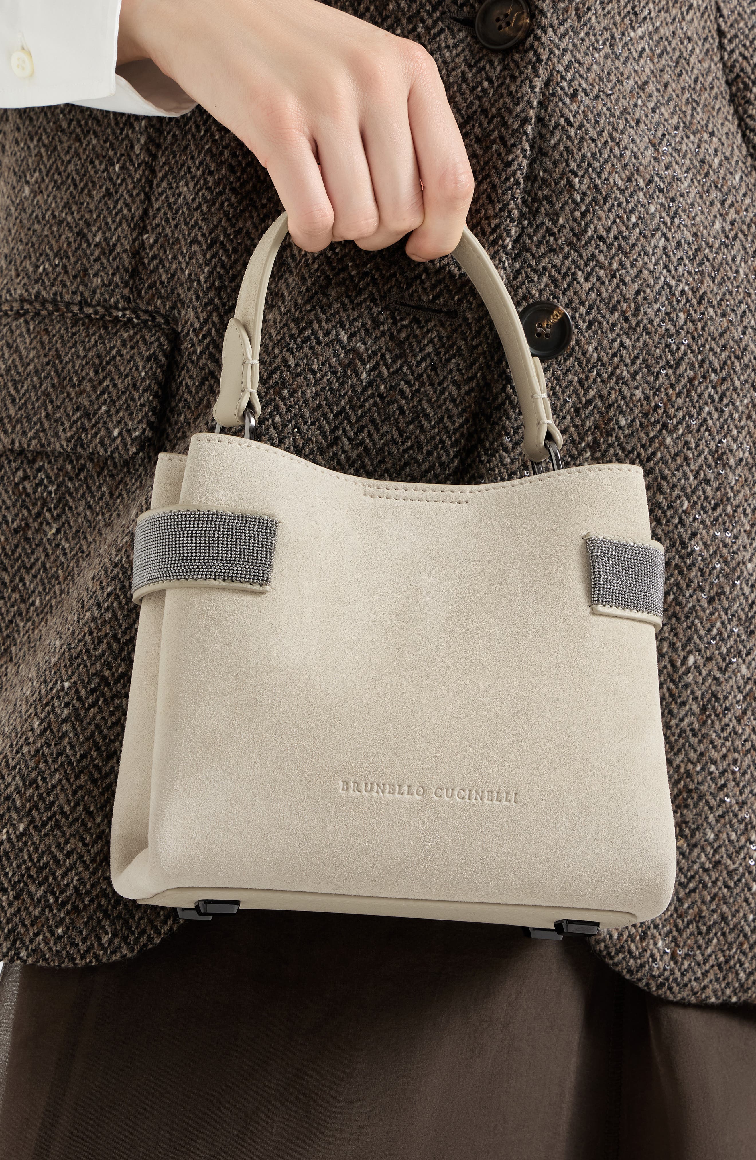 Small Top-Handle Essence bag, Alternate, color, Ivory