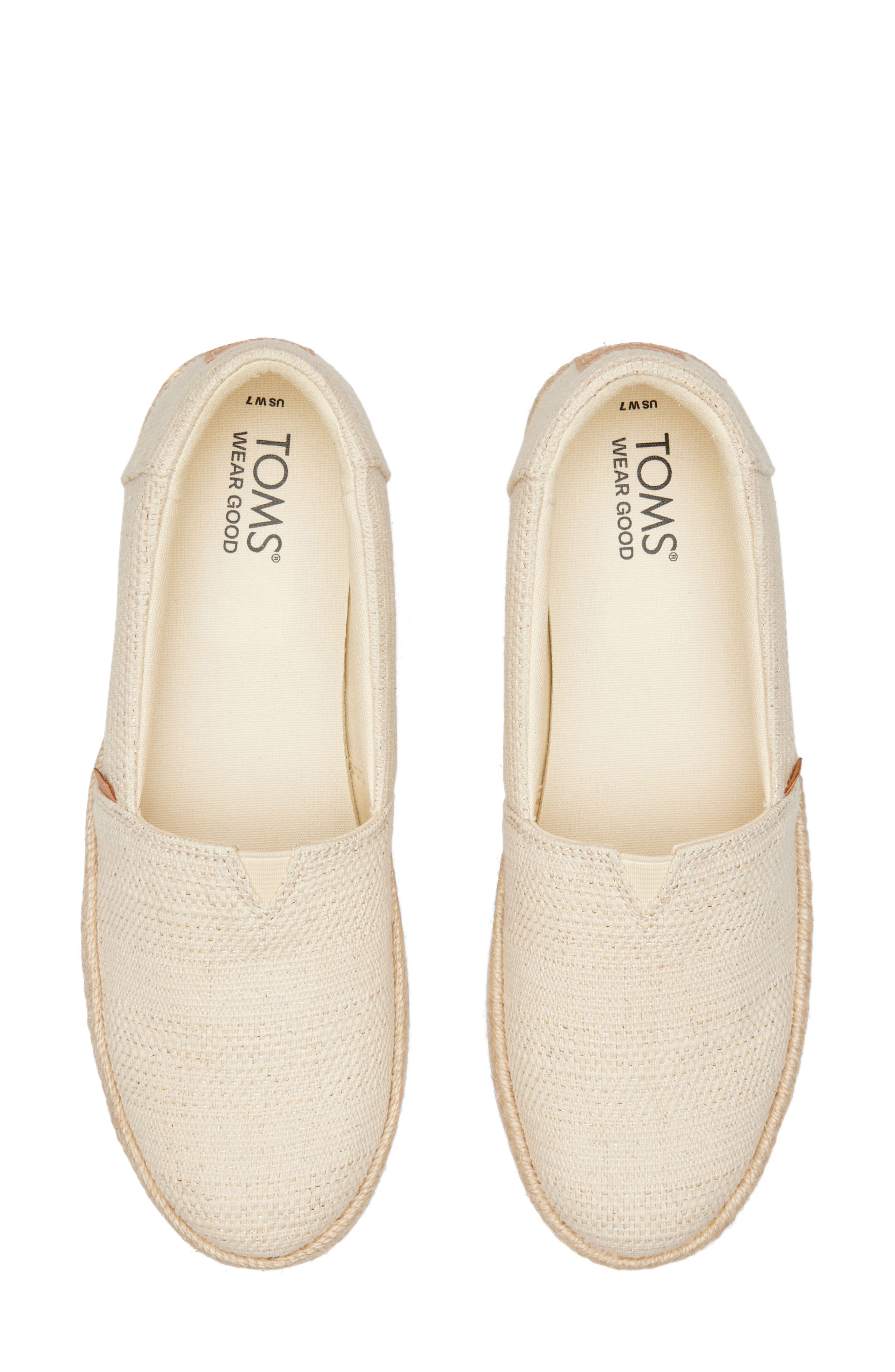 TOMS Valencia Platform Espadrille, Alternate, color, Light Natural
