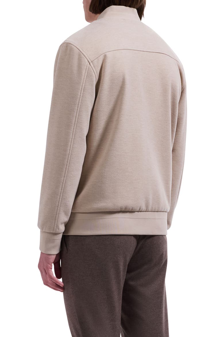 Full Zip Knit Bomber Jacket, Alternate, color, SAND
