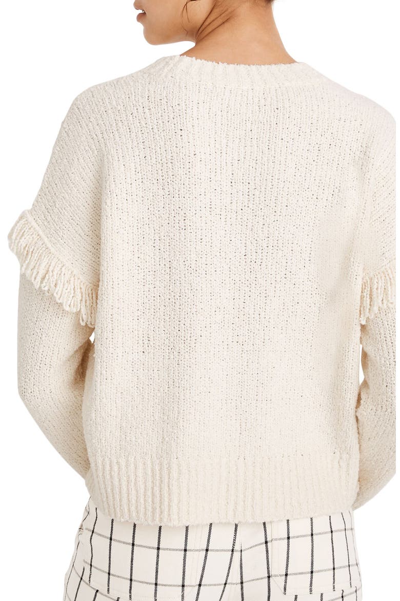 Montford Fringe Pullover Sweater, Alternate, color, PEARL IVORY