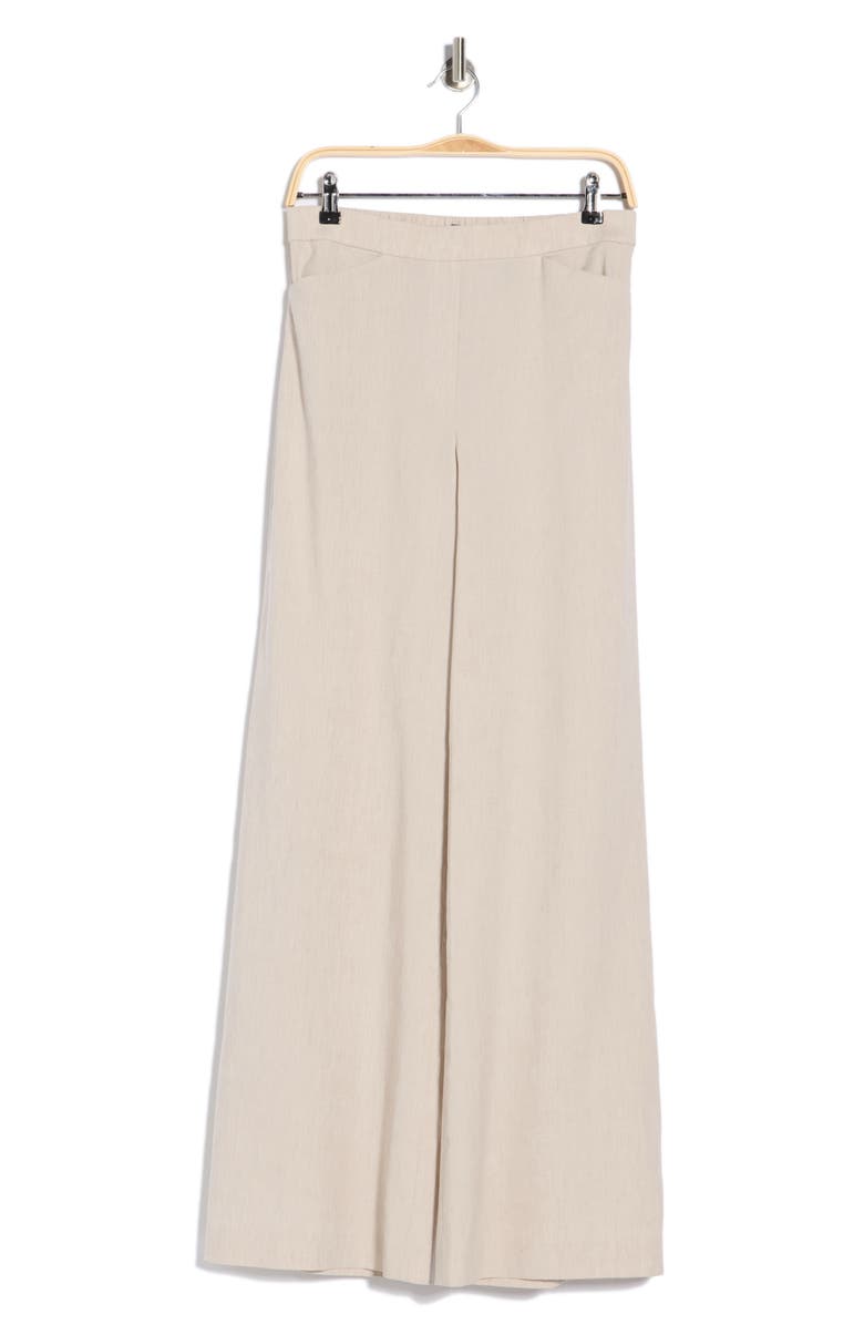 Theory Terena High Waist Linen Blend Wide Leg Pants, Alternate, color, Oatmeal Melange