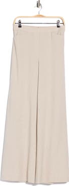 Theory Terena High Waist Linen Blend Wide Leg Pants