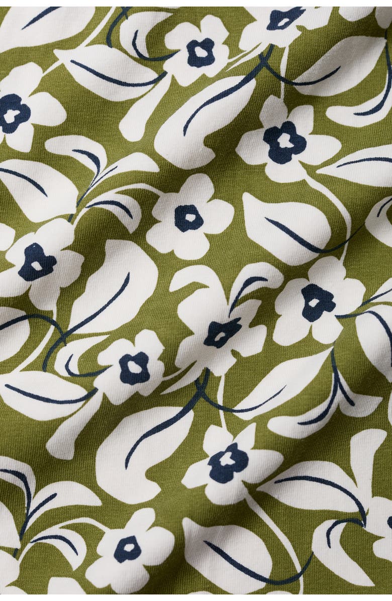 Seasalt Cornwall Veronica Floral Print Stretch Organic Cotton Jersey Midi Dress, Alternate, color, Winsome Floral Dark Citron