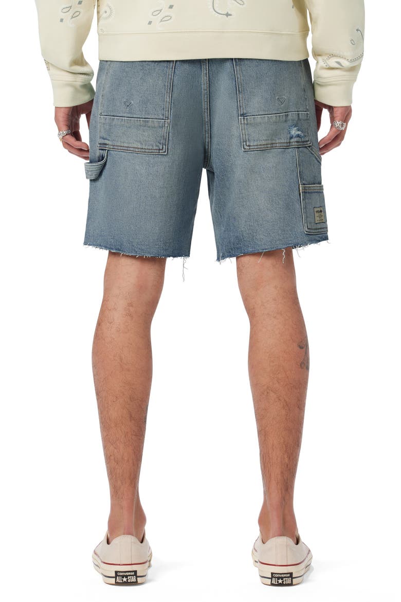 Raw Hem Denim Carpenter Shorts, Alternate, color, ETERNAL INDIGO