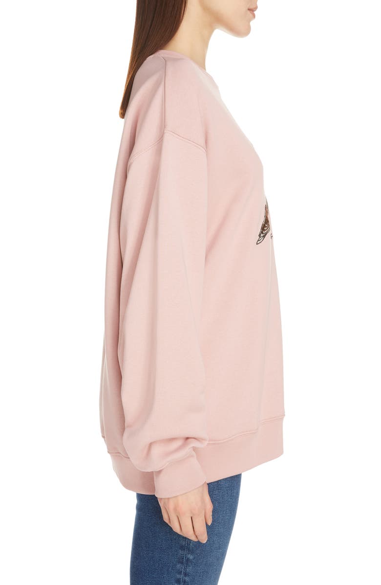 Acne Studios Forba Animal Embroidery Sweatshirt, Alternate, color, 