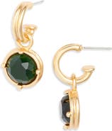 Karine Sultan Round Drop Huggie Hoop Earrings